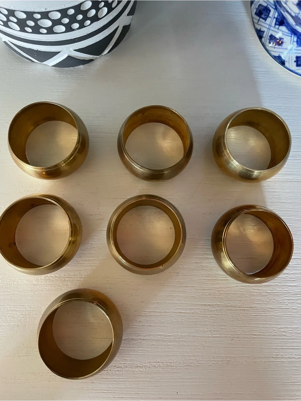 Vintage Antique Style Solid Brass Napkin Holders set of 8